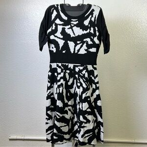 Victor Glemaud Knit Black/White Print Dress Size M